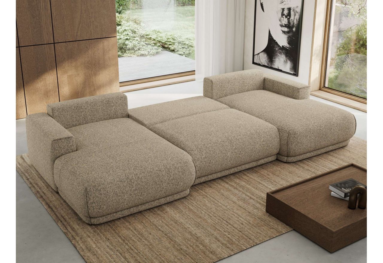 Narożnik RINA U - uniwersalny - ciemnobeżowy, struktura