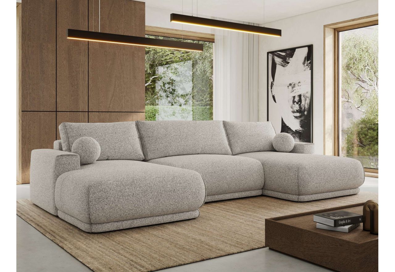 Narożnik RINA U - uniwersalny - jasnoszary, struktura