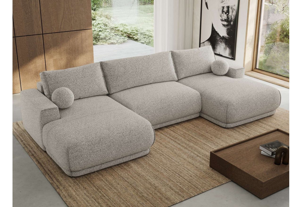 Narożnik RINA U - uniwersalny - jasnoszary, struktura