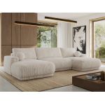 Narożnik RINA U - uniwersalny - beżowy, sztruks