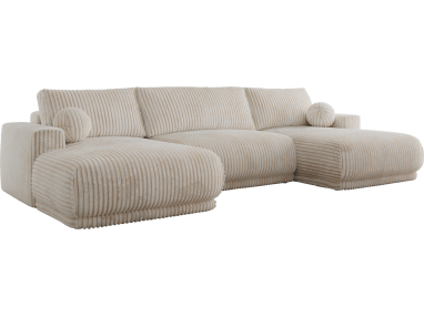 Narożnik RINA U - uniwersalny - beżowy, sztruks