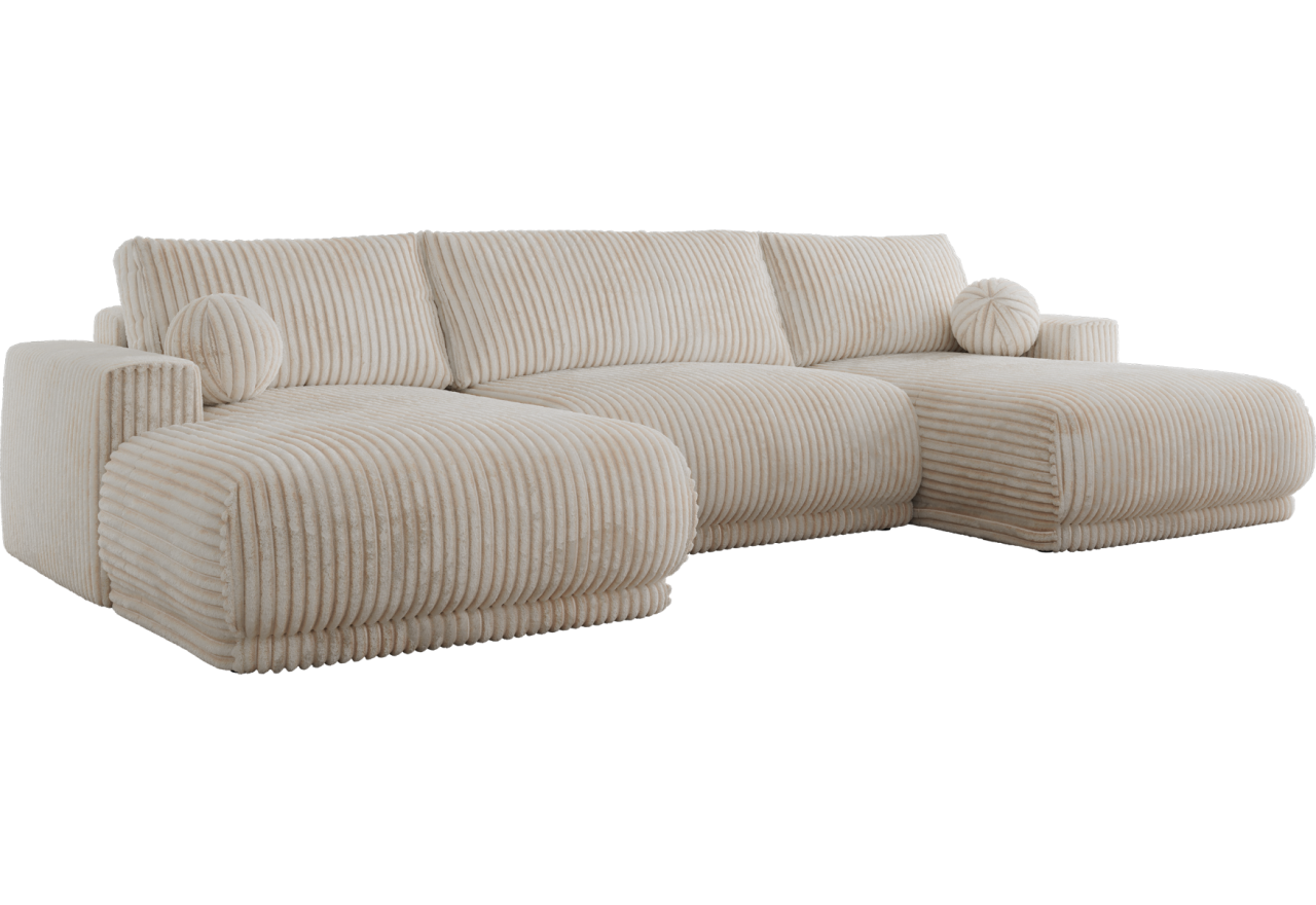 Narożnik RINA U - uniwersalny - beżowy, sztruks