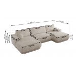 Narożnik RINA U - uniwersalny - beżowy, sztruks