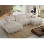 Narożnik RINA U - uniwersalny - beżowy, sztruks