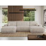 Narożnik RINA U - uniwersalny - beżowy, sztruks