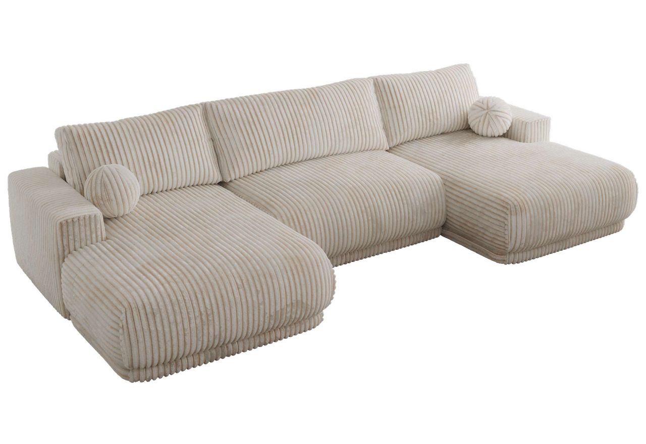 Narożnik RINA U - uniwersalny - beżowy, sztruks