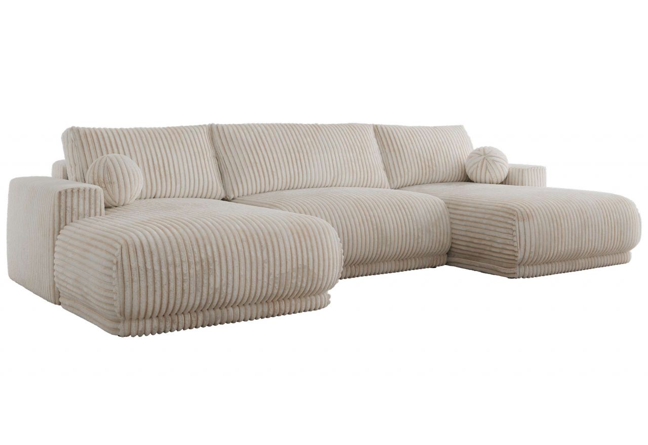 Narożnik RINA U - uniwersalny - beżowy, sztruks