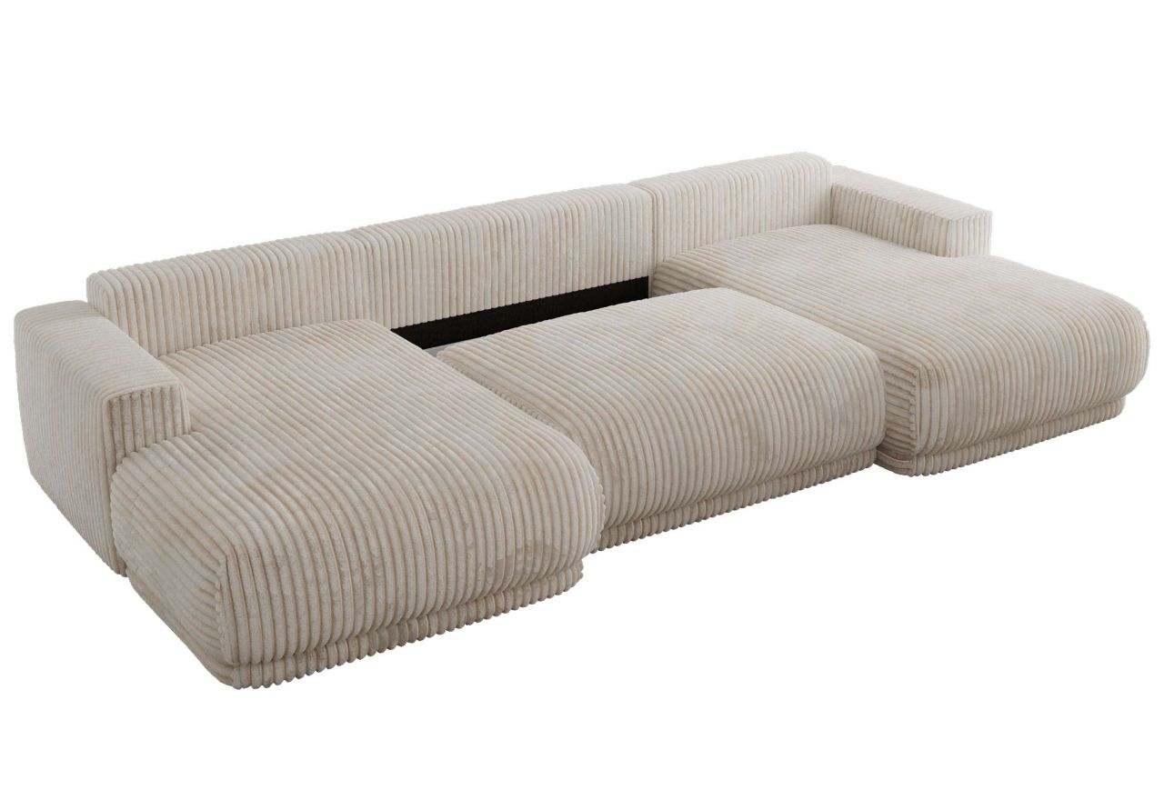 Narożnik RINA U - uniwersalny - beżowy, sztruks