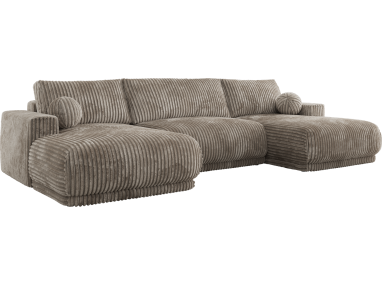 Narożnik RINA U - uniwersalny - jasnobrązowy, sztruks