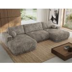 Narożnik RINA U - uniwersalny - jasnobrązowy, sztruks