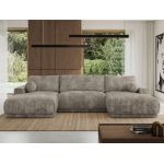 Narożnik RINA U - uniwersalny - jasnobrązowy, sztruks