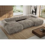 Narożnik RINA U - uniwersalny - jasnobrązowy, sztruks