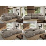 Narożnik RINA U - uniwersalny - jasnobrązowy, sztruks