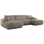 Narożnik RINA U - uniwersalny - jasnobrązowy, sztruks