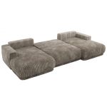 Narożnik RINA U - uniwersalny - jasnobrązowy, sztruks