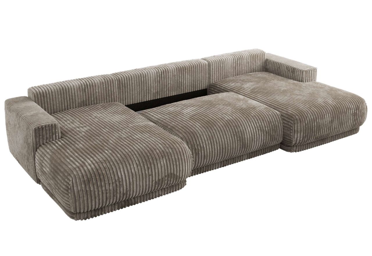 Narożnik RINA U - uniwersalny - jasnobrązowy, sztruks