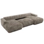 Narożnik RINA U - uniwersalny - jasnobrązowy, sztruks