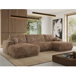 Narożnik RINA U - uniwersalny - brązowy, sztruks