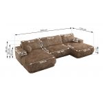 Narożnik RINA U - uniwersalny - brązowy, sztruks