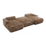 Narożnik RINA U - uniwersalny - brązowy, sztruks