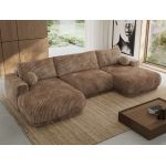 Narożnik RINA U - uniwersalny - brązowy, sztruks