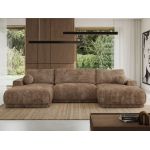 Narożnik RINA U - uniwersalny - brązowy, sztruks