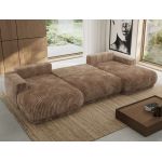 Narożnik RINA U - uniwersalny - brązowy, sztruks