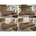 Narożnik RINA U - uniwersalny - brązowy, sztruks