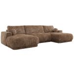 Narożnik RINA U - uniwersalny - brązowy, sztruks