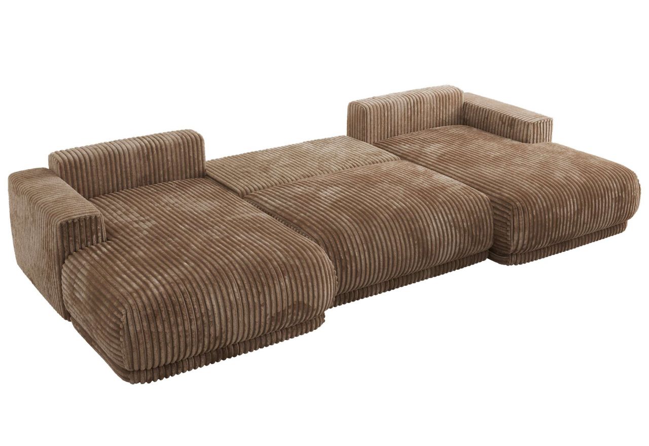 Narożnik RINA U - uniwersalny - brązowy, sztruks