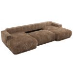 Narożnik RINA U - uniwersalny - brązowy, sztruks