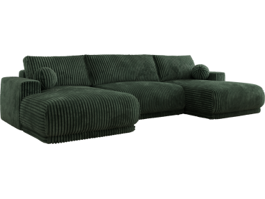 Narożnik RINA U - uniwersalny - ciemnozielony, sztruks