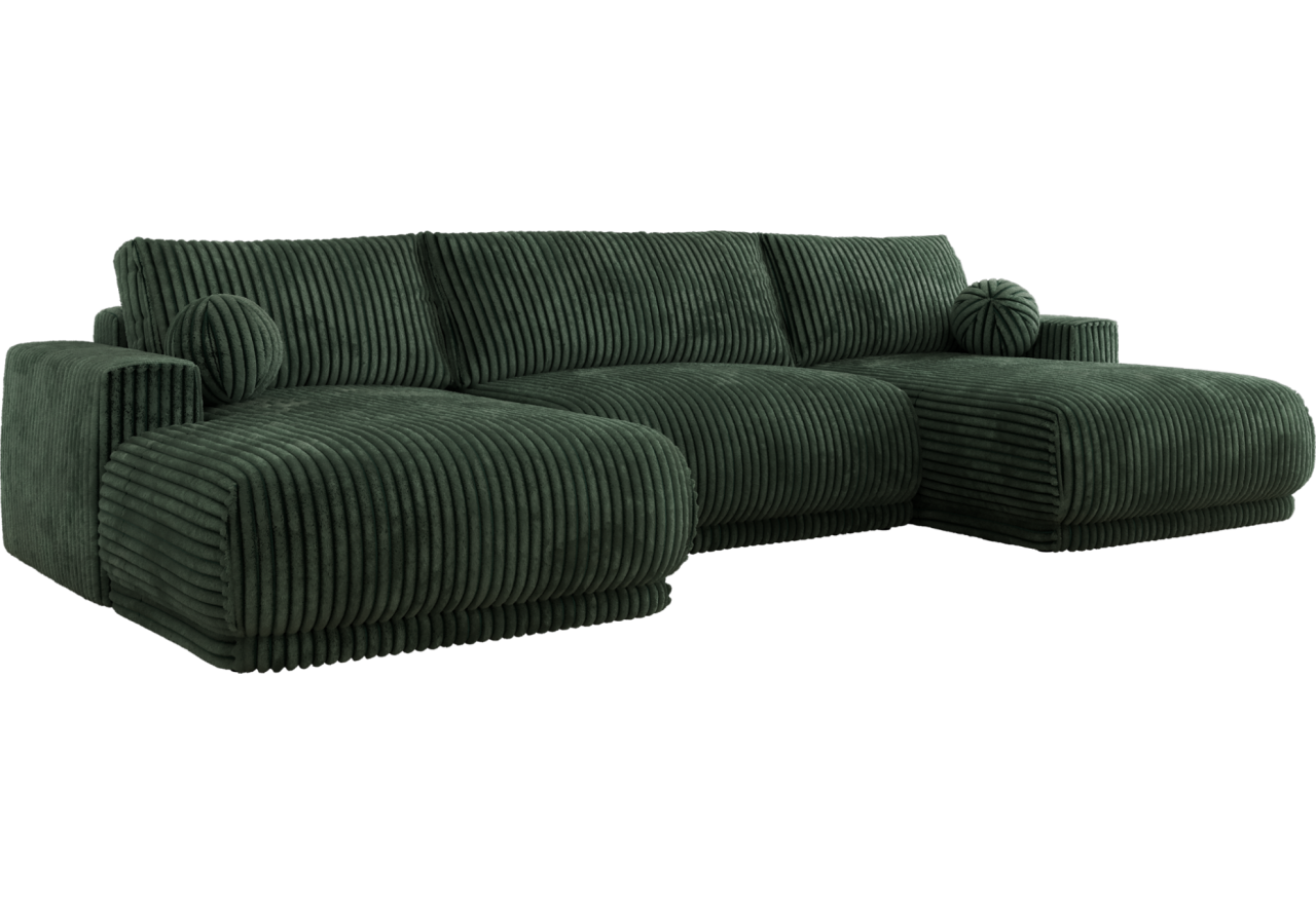 Narożnik RINA U - uniwersalny - ciemnozielony, sztruks