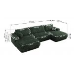 Narożnik RINA U - uniwersalny - ciemnozielony, sztruks