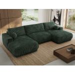 Narożnik RINA U - uniwersalny - ciemnozielony, sztruks