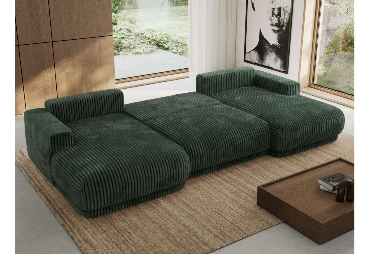 Narożnik RINA U - uniwersalny - ciemnozielony, sztruks