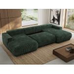 Narożnik RINA U - uniwersalny - ciemnozielony, sztruks