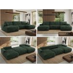 Narożnik RINA U - uniwersalny - ciemnozielony, sztruks