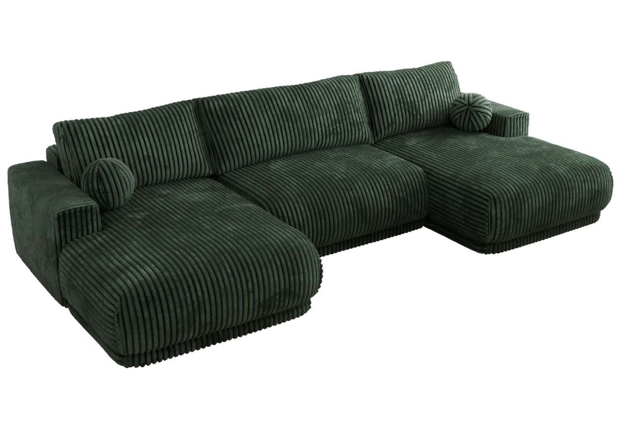 Narożnik RINA U - uniwersalny - ciemnozielony, sztruks