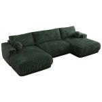 Narożnik RINA U - uniwersalny - ciemnozielony, sztruks