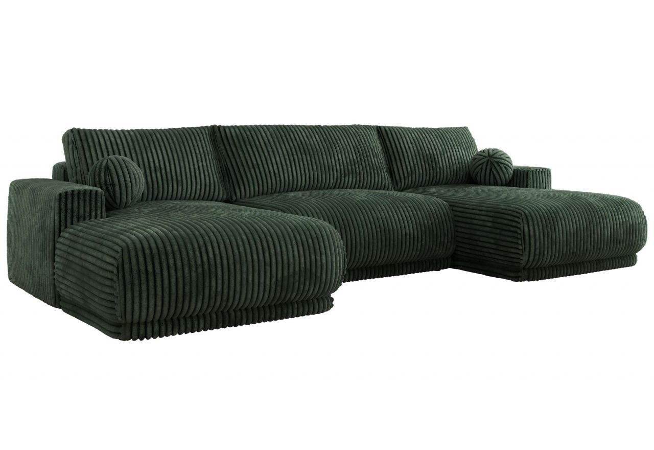 Narożnik RINA U - uniwersalny - ciemnozielony, sztruks