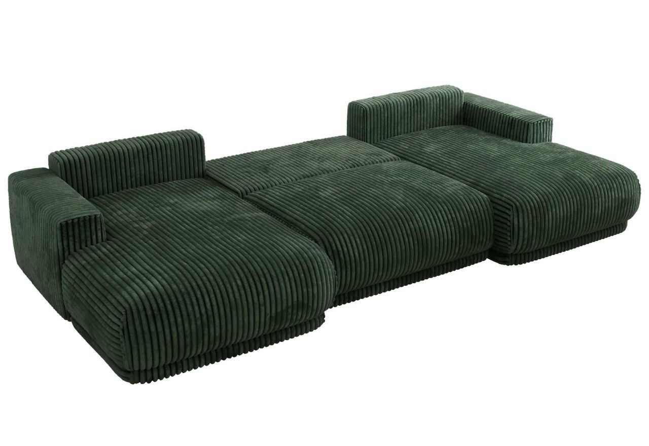 Narożnik RINA U - uniwersalny - ciemnozielony, sztruks