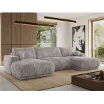 Narożnik RINA U - uniwersalny - jasnoszary, sztruks