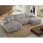 Narożnik RINA U - uniwersalny - jasnoszary, sztruks