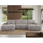 Narożnik RINA U - uniwersalny - jasnoszary, sztruks