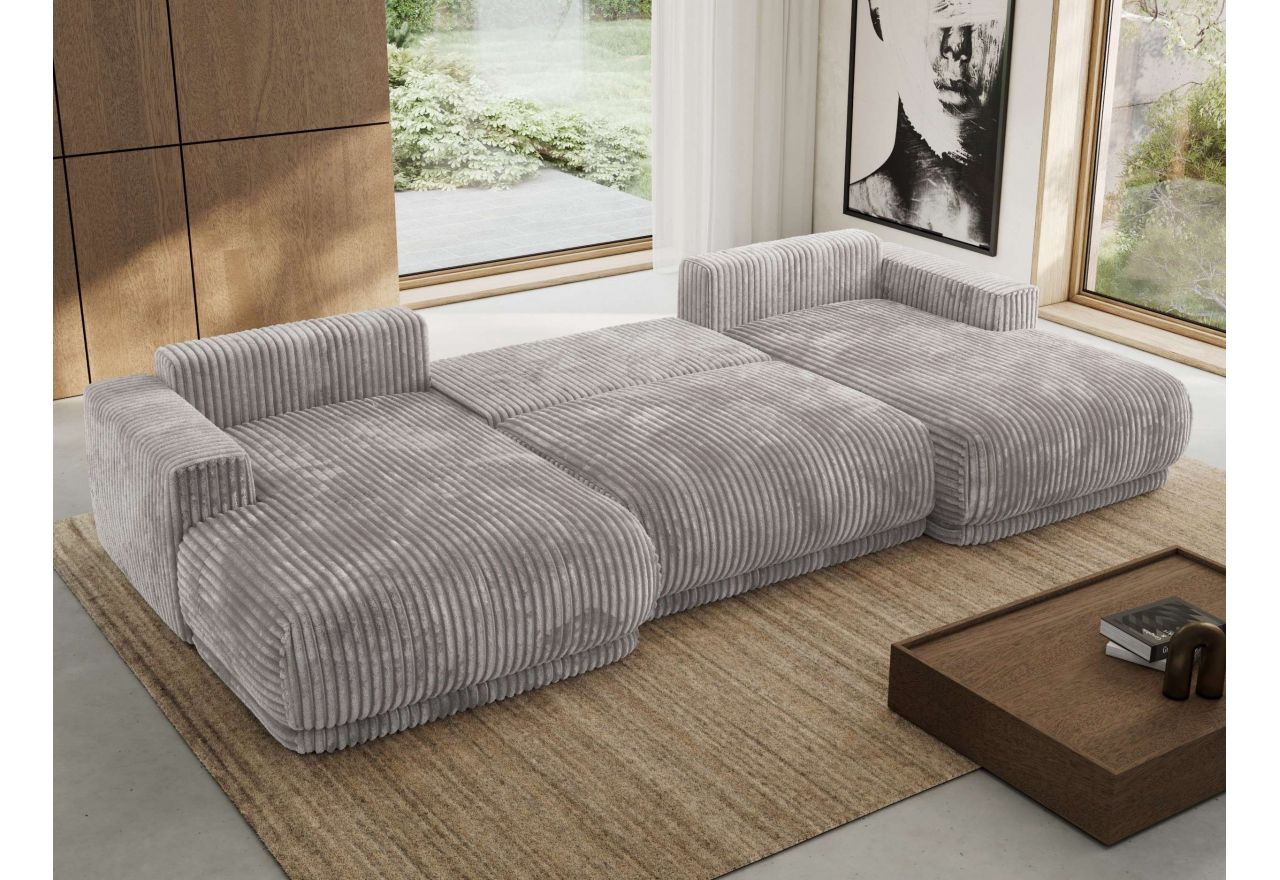 Narożnik RINA U - uniwersalny - jasnoszary, sztruks