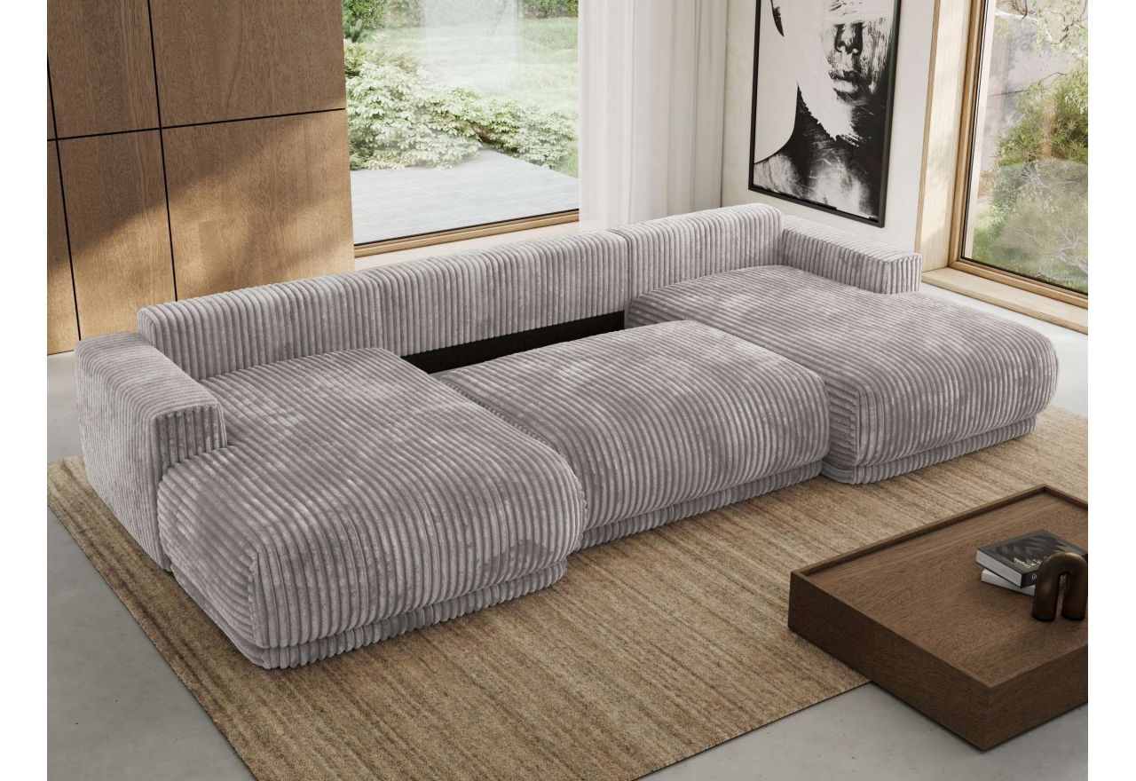 Narożnik RINA U - uniwersalny - jasnoszary, sztruks