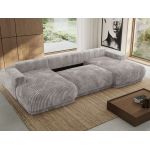 Narożnik RINA U - uniwersalny - jasnoszary, sztruks