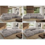 Narożnik RINA U - uniwersalny - jasnoszary, sztruks