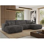 Narożnik RINA U - uniwersalny - szary, sztruks